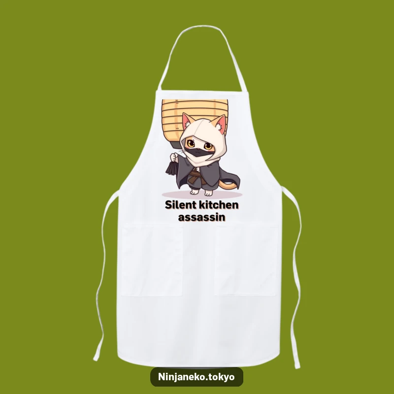 Funny Ninja Cat Kimono Apron: Chef's Stealthy, Hilarious Kitchen Gift