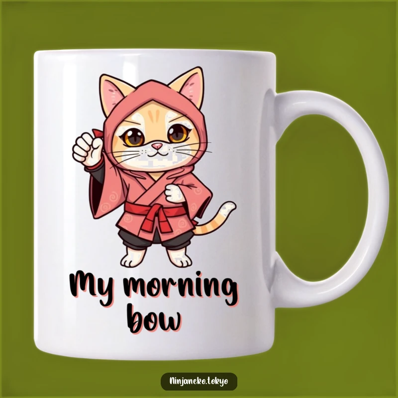 Funny Ninja Cat Festive Pose Mug: Gift for Confident Cat Lovers and Celebrators