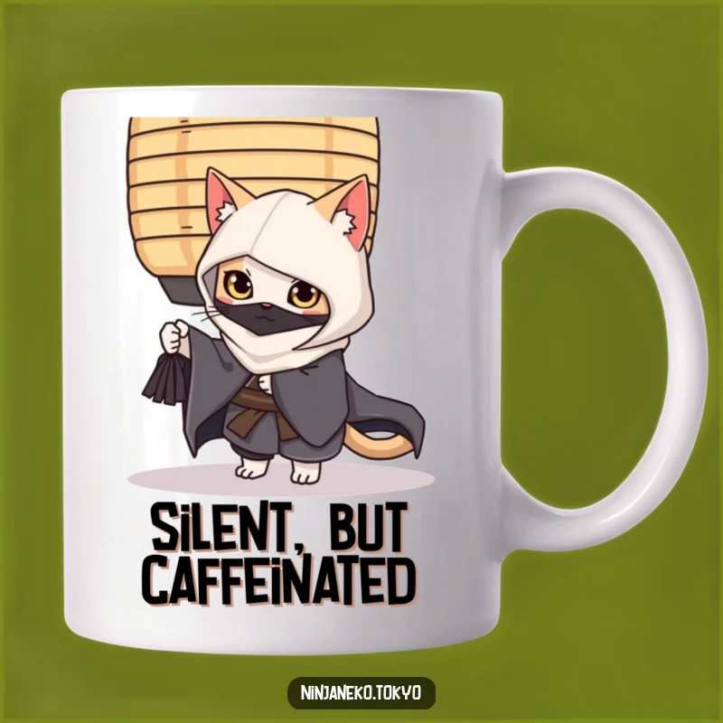 Funny Ninja Cat Kimono Mug: Stealthy Peekers Make Hilarious Gifts