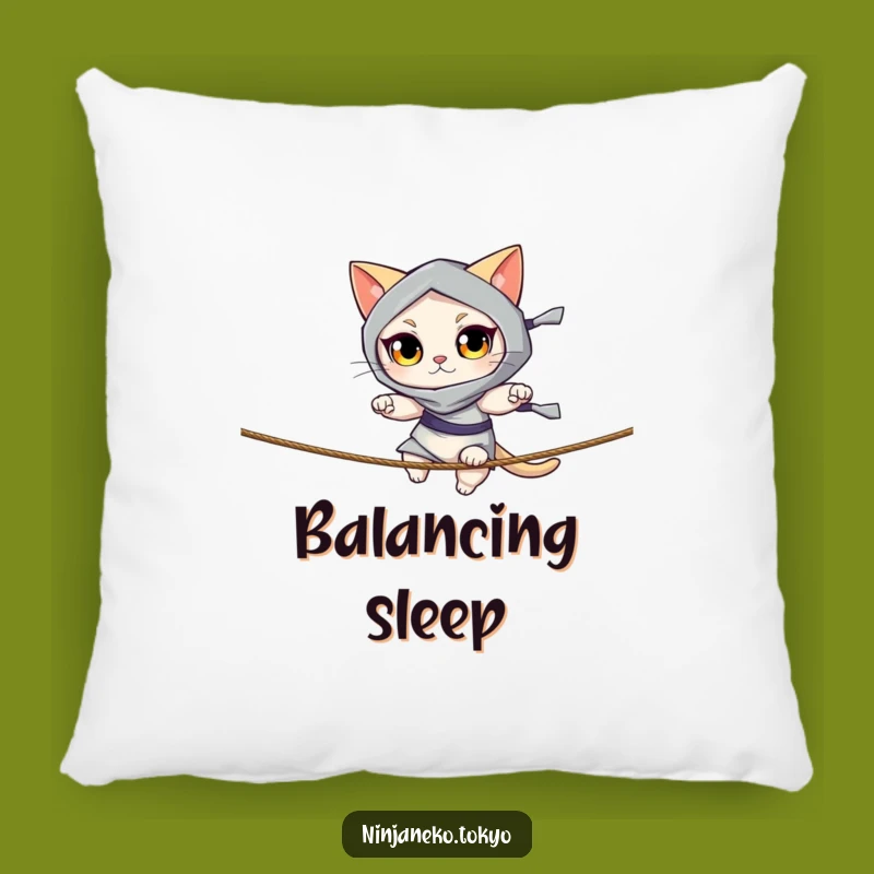 Funny Ninja Cat Rope Pillow - Soft and Hilarious Balancing Cat Cushion
