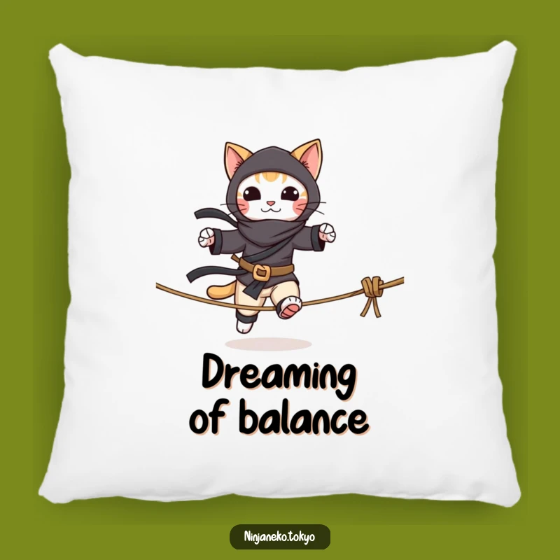 Cozy Funny Ninja Cat Tightrope Pillow: Comfort with a Side of Cuteness