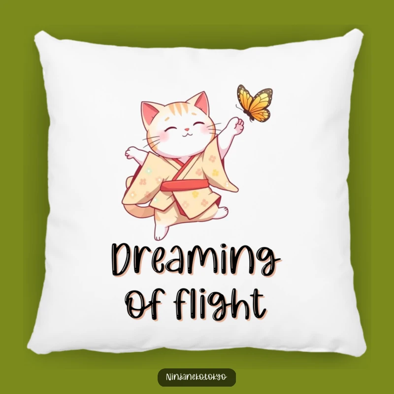 Funny Cat Kimono Leap Pillow: Plush Comfort with Graceful Humor Gift