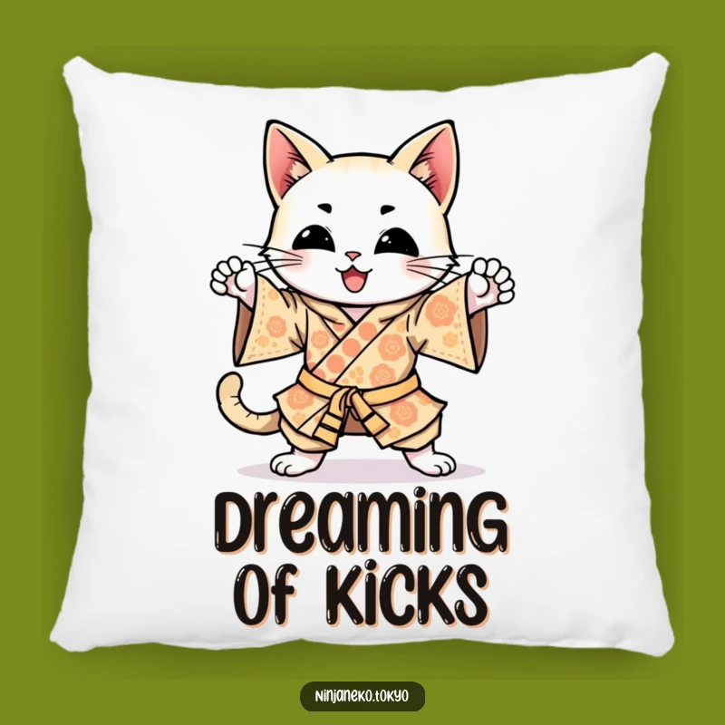 Funny Happy Cat Kimono Pillow: Comfy Kicks & Hilarious Decor Gift