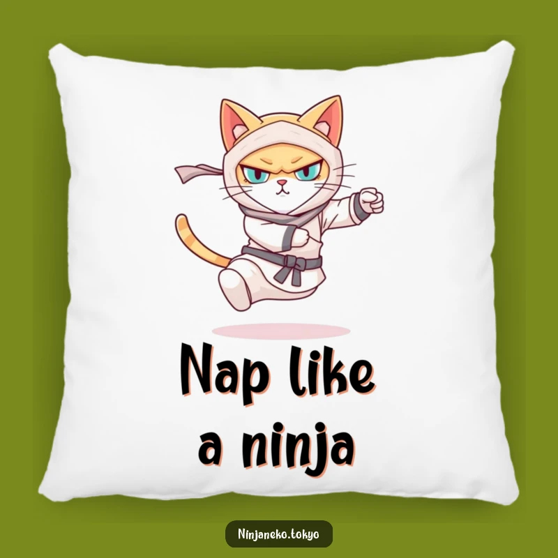 Funny Ninja Cat Kick Pillow - Soft and Hilarious Cat Comfort Item