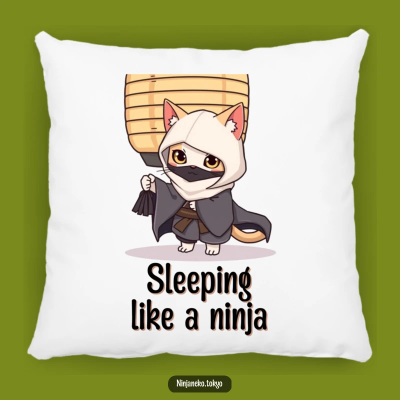 Funny Ninja Cat Kimono Pillow: Comfy Stealth & Hilarious Decor Gift
