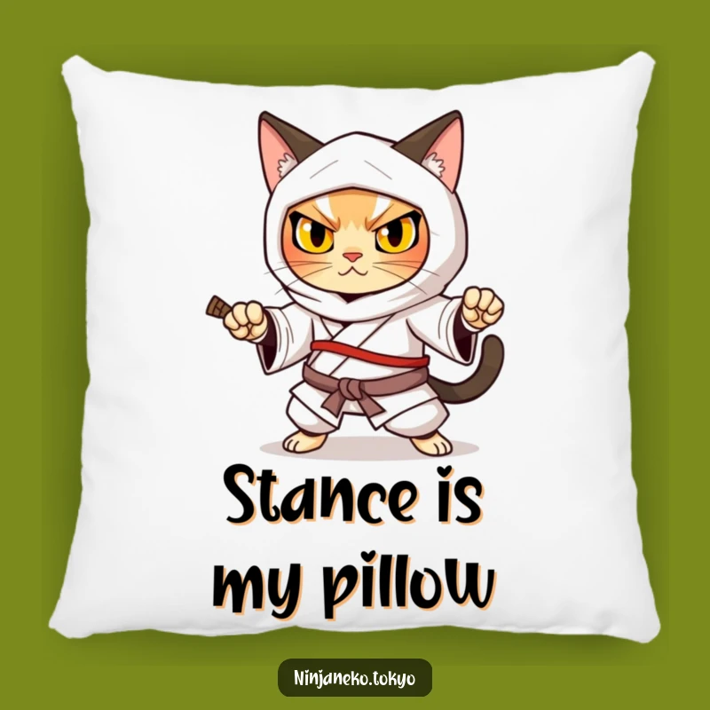 Funny Ninja Cat Kimono Warrior Pillow: Gift of Comfort and Fierce Charm