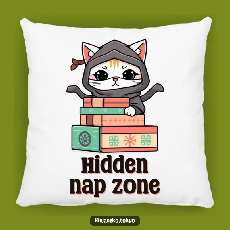 Cozy Funny Hiding Ninja Cat Pillow: Comfort with a Playful Secret