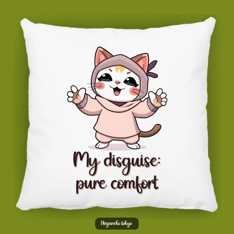 Soft Funny Ninja Cat Pillow: Snuggle Up with This Comfy and Funny Cat Decor