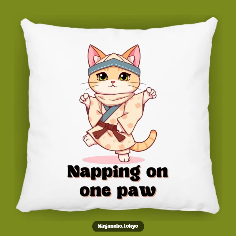 Funny Ninja Cat Balance Pillow: Cozy Comfort with Perfect Poise