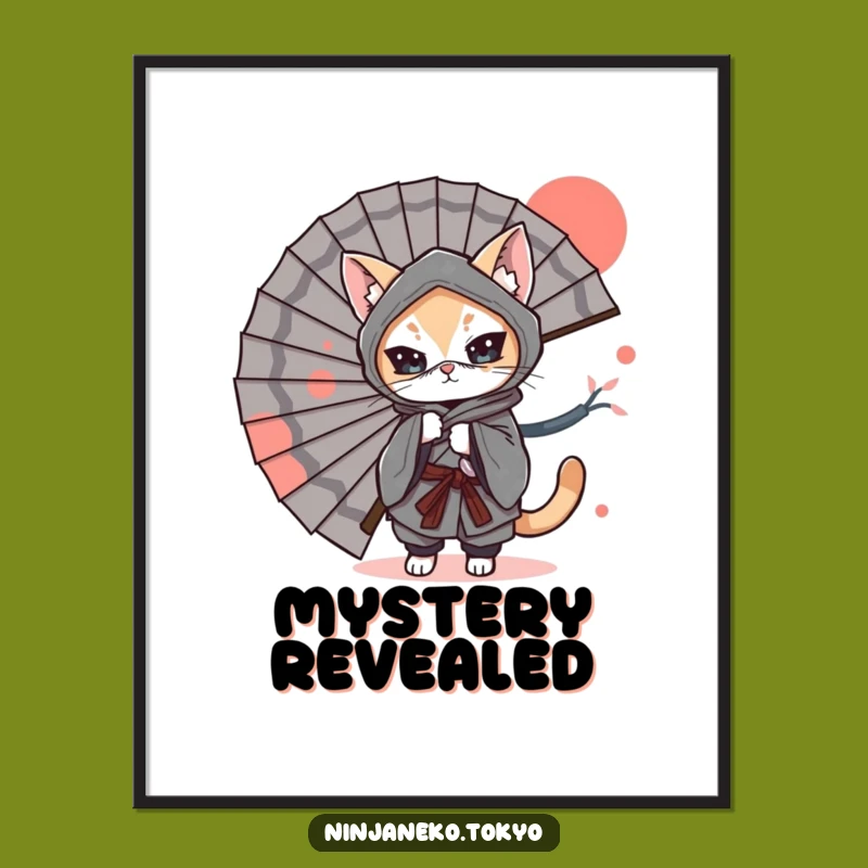 Funny Ninja Cat Fan Digital Art: Instant Hilarious Decor!