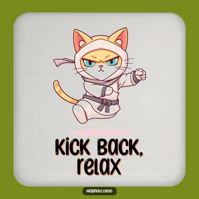 Funny Ninja Cat Coaster - Hilarious Cat Protection for Your Furniture