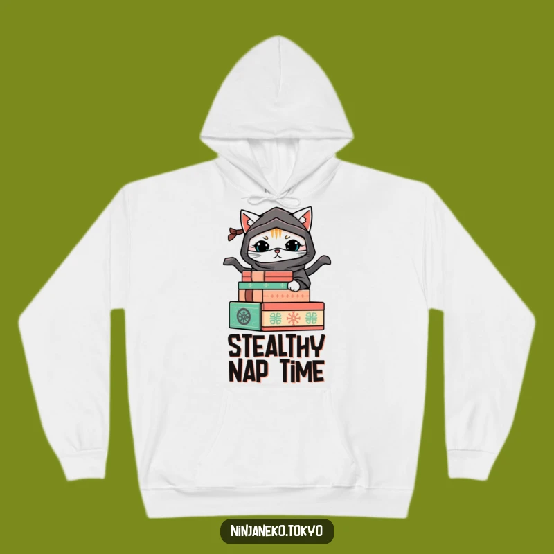 Cozy Funny Hiding Ninja Cat Hoodie: Stay Warm and Playful