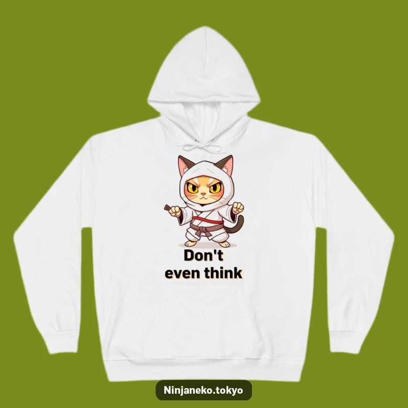 Cozy Funny Ninja Cat Kimono Warrior Hoodie: Gift of Warmth and Unwavering Determination
