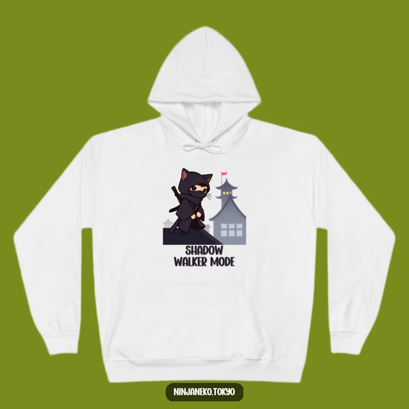 Funny Ninja Cat Rooftop Hoodie: Cozy Up with Hilarious Stealthy Vibes!