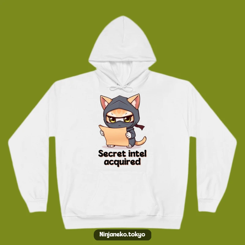 Cozy Funny Ninja Cat Scroll Hoodie: Stay Focused and Warm