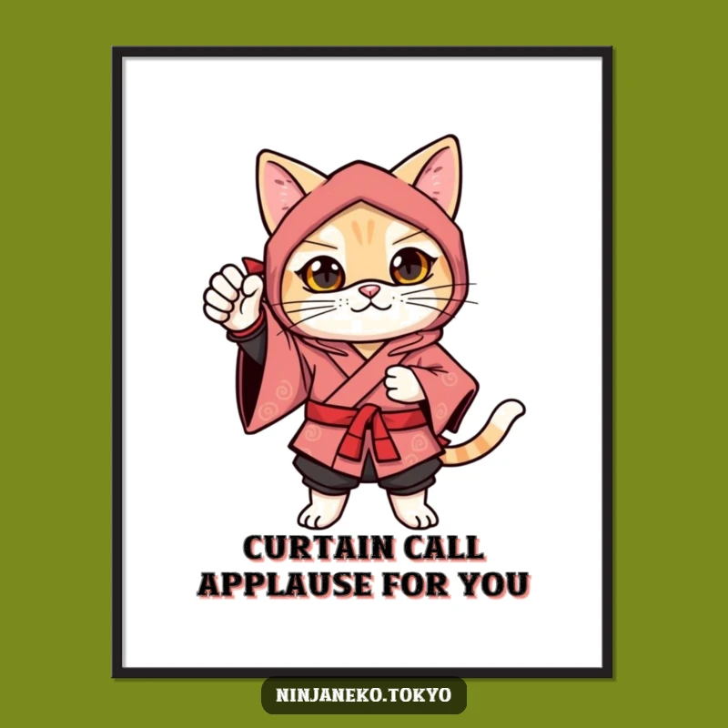 Free Printable Ninja Cat Wall Art: Festive Feline Display Downloadable Decor