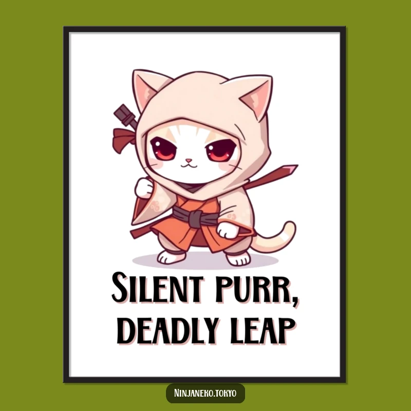 Free Printable Ninja Cat Wall Art: Stealthy & Funny Downloadable Decor
