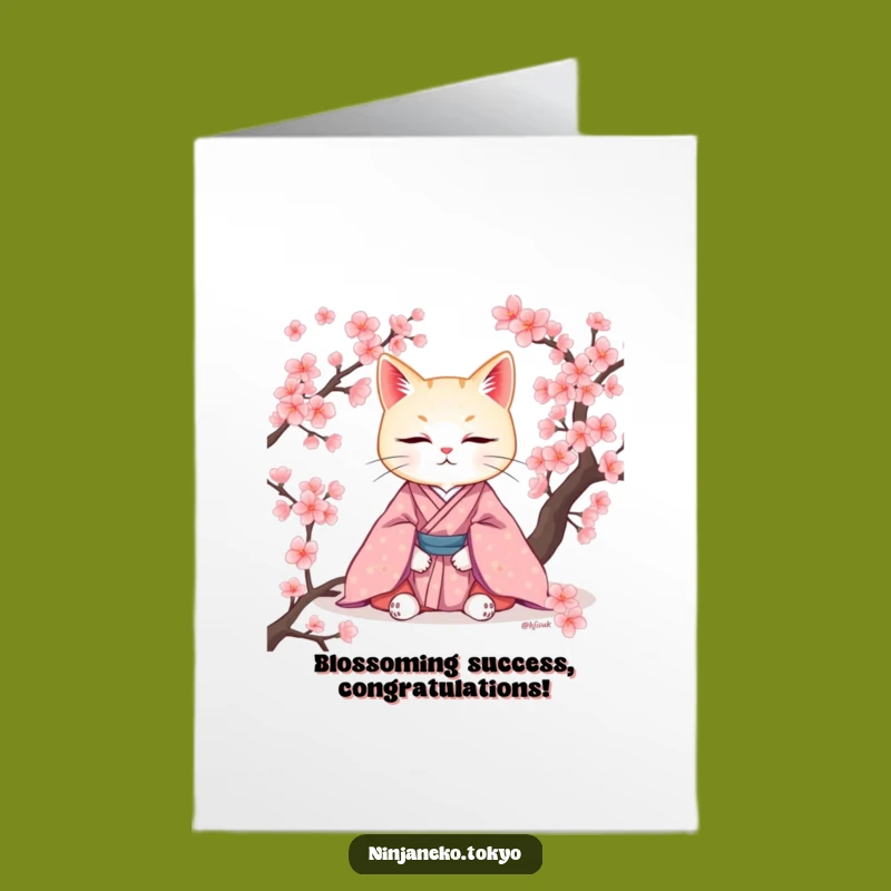 Congrats Free Printable Card: Zen Cat's Inner Peace, Downloadable