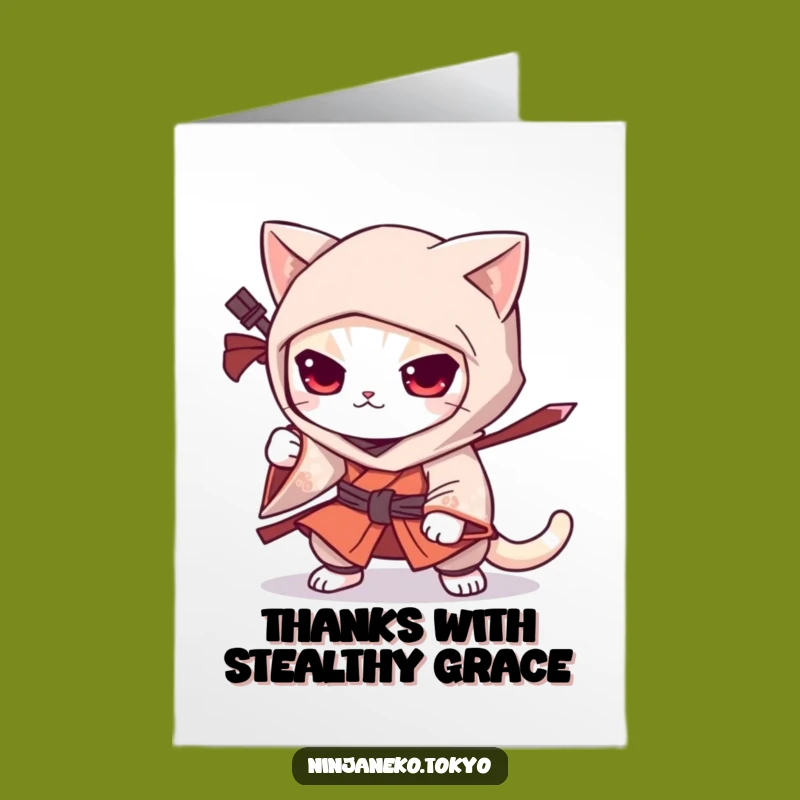 Free Printable Thank You Card: Stealthy Ninja Cat - A Funny DIY Gift