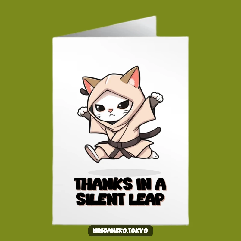 Free Printable Ninja Cat Leap Thank You Card: Funny DIY Gesture