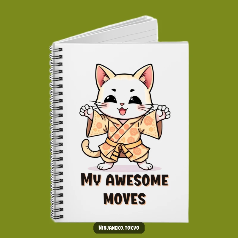 Funny Happy Cat Kimono Notebook: Jot Down Ideas with Energetic Style