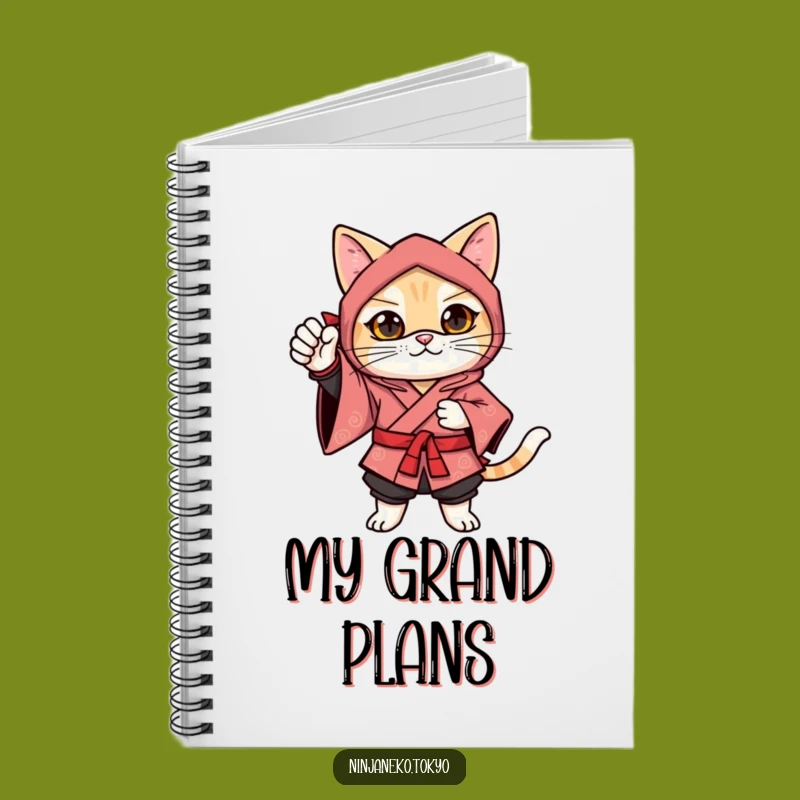 Funny Ninja Cat Festive Pose Notebook: Gift for Confident Planners