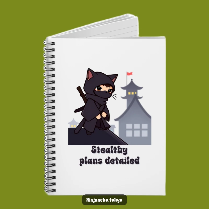 Funny Ninja Cat Rooftop Notebook: Jot Down Your Hilarious Secret Plans!