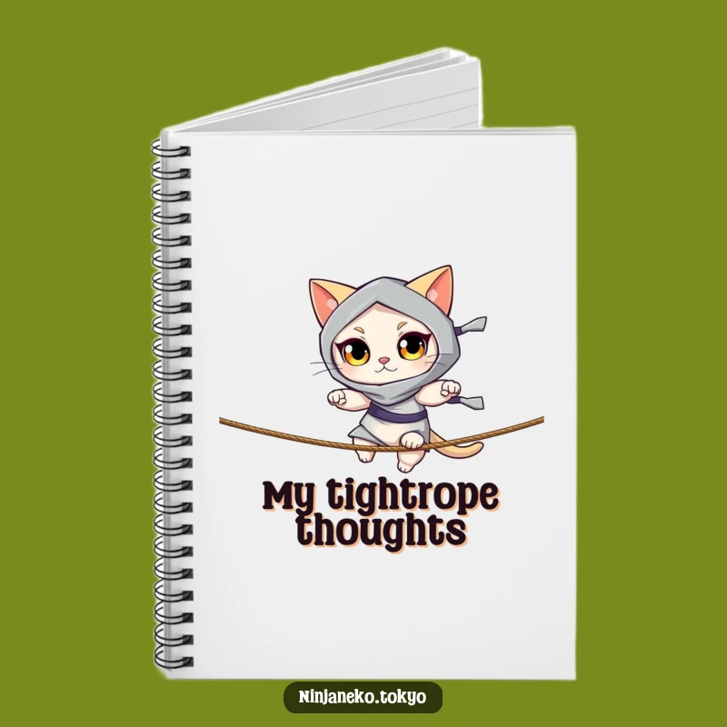 Funny Ninja Cat Rope Notebook - Hilarious Journal for Agile Minds