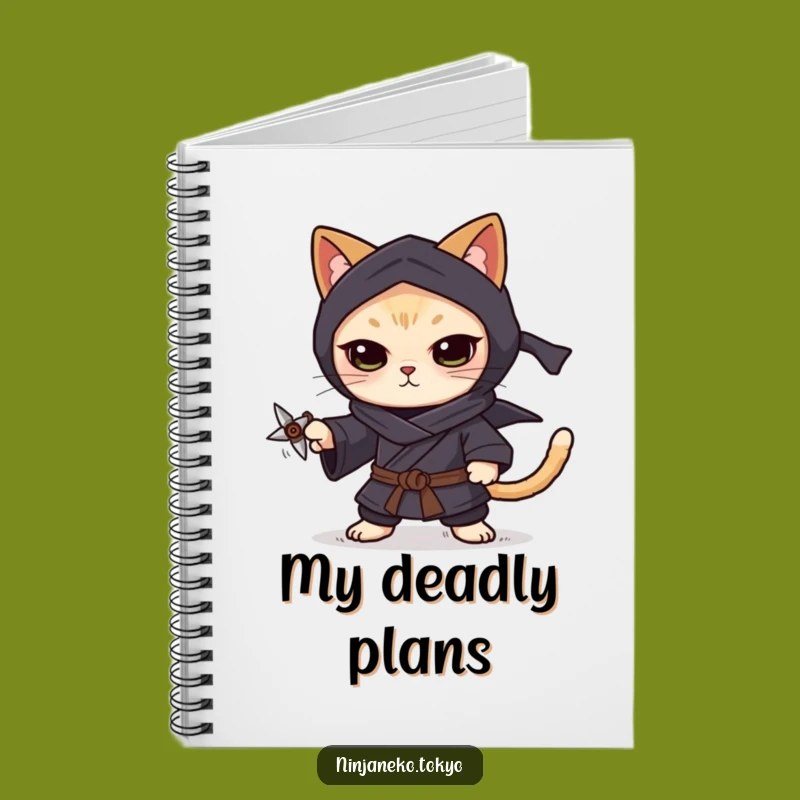 Funny Ninja Cat Shuriken Notebook: Focused Notes & Hilarious Ideas