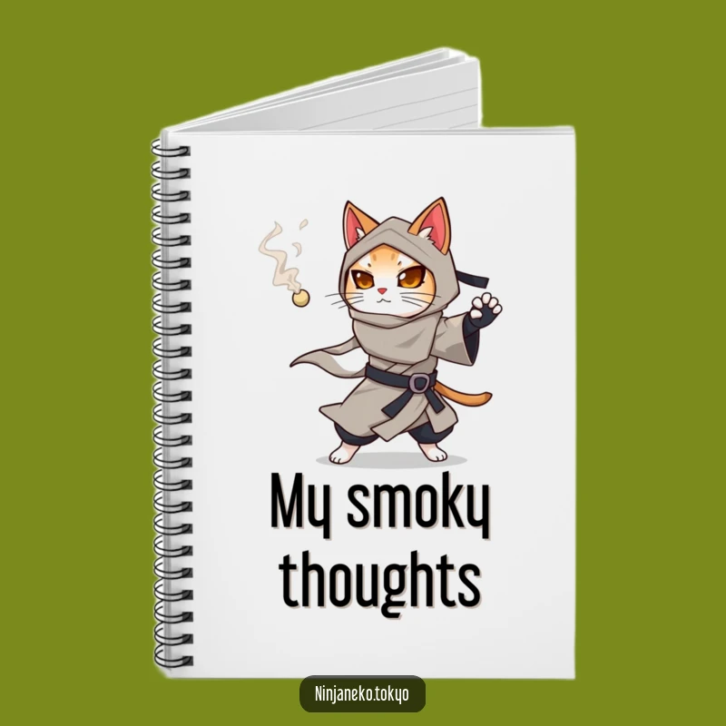Funny Ninja Cat Smoke Pellet Notebook: Gift for Secretive Note-Takers