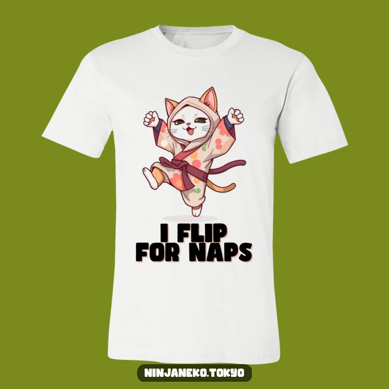 Funny Ninja Cat Kimono Acrobat T-Shirt: Hilarious Gift for Playful Personalities and Cat Fans