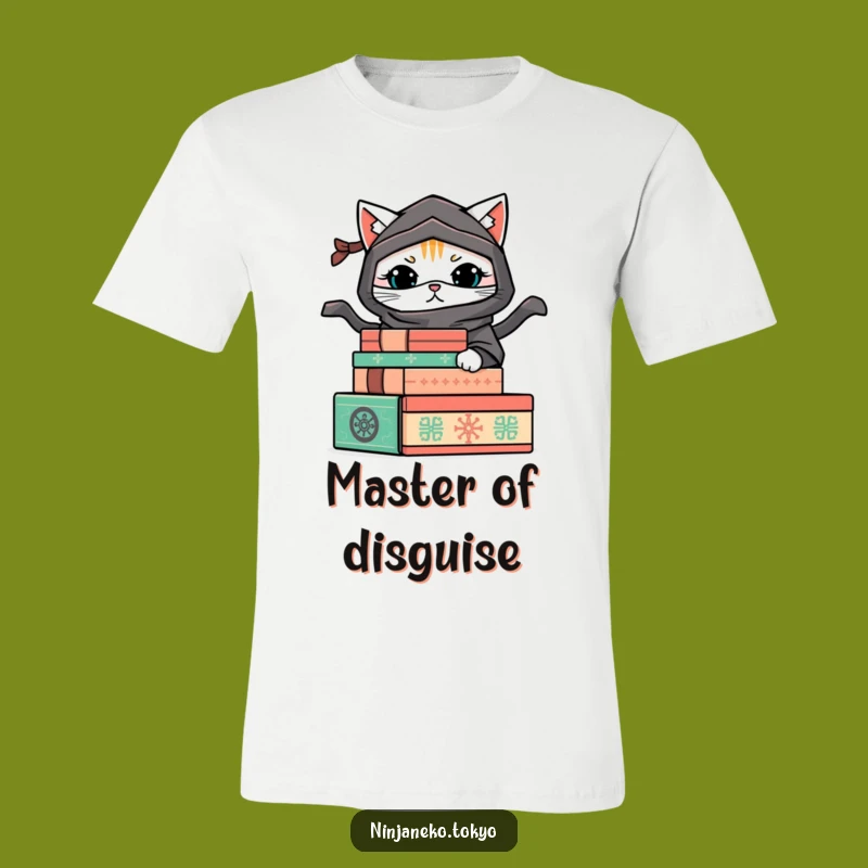 Funny Hiding Ninja Cat T-Shirt: Stealthy Style and Playful Humor
