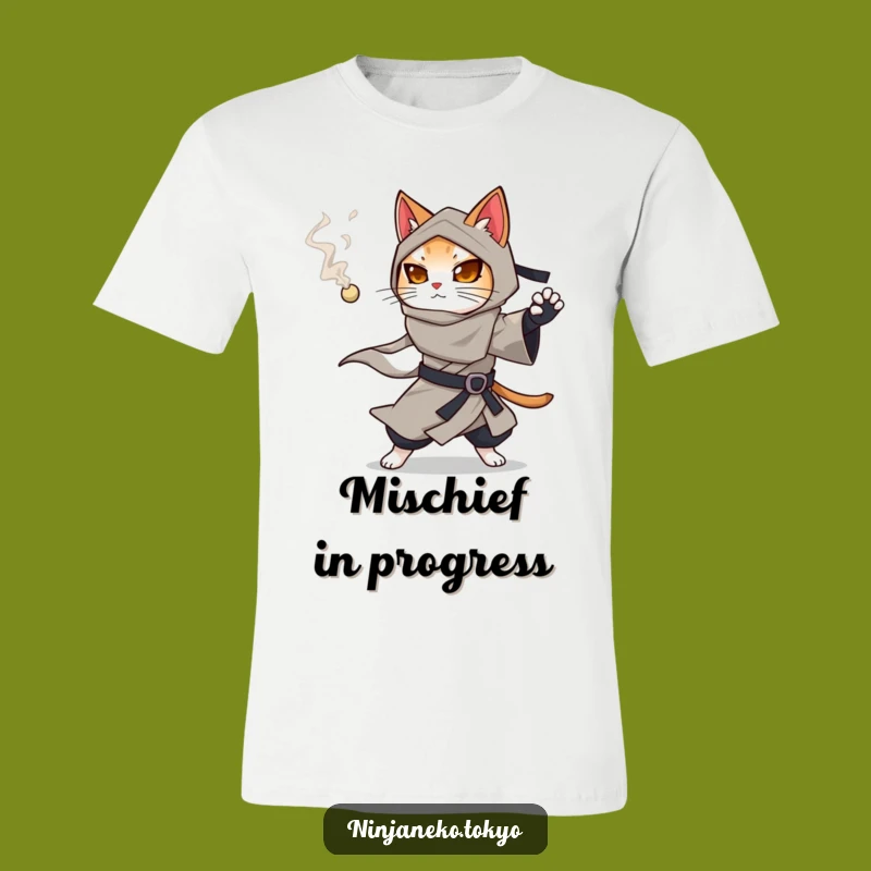 Funny Ninja Cat Smoke Pellet T-Shirt: Hilarious Gift for the Stealthy and Playful