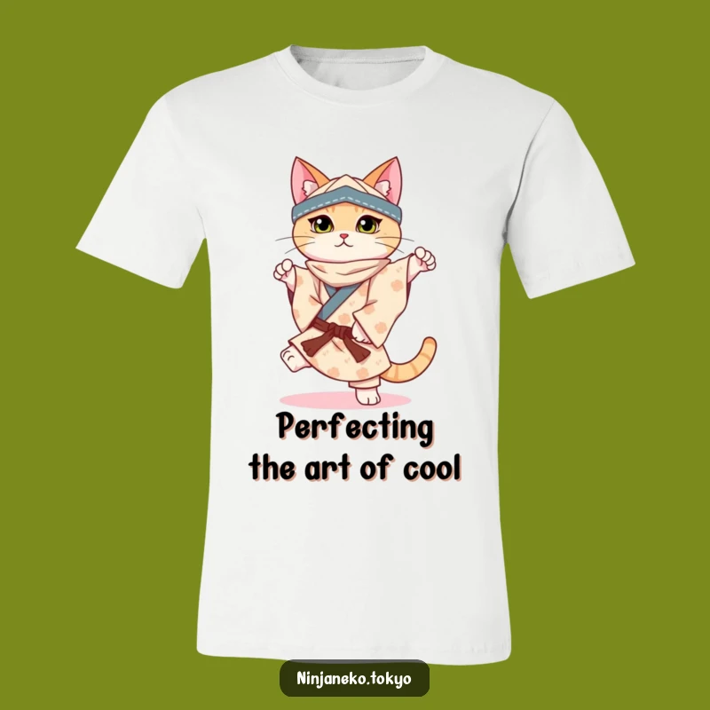 Funny Ninja Cat Balance T-Shirt: Show Your Feline Grace
