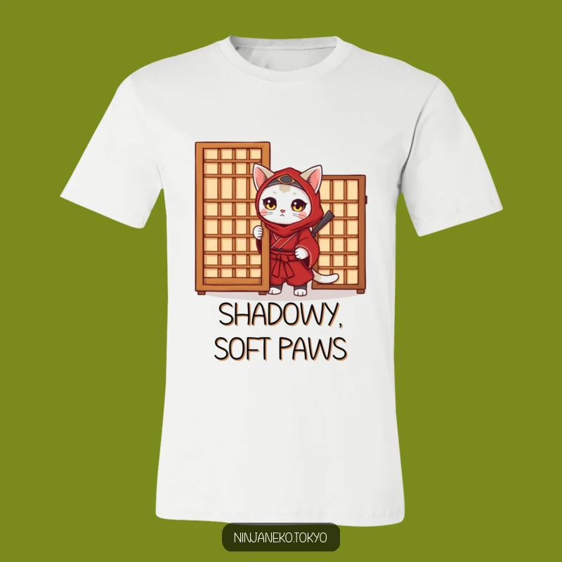 Funny Ninja Cat T-Shirt - Red Kimono Stealth Tee, A Hilarious Gift