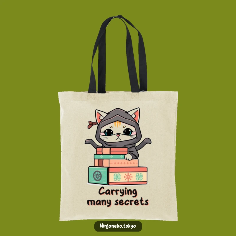Funny Hiding Ninja Cat Tote Bag: Carry Your Secrets in Style