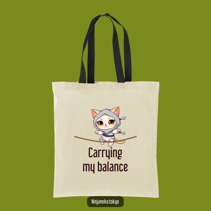 Funny Ninja Cat Rope Tote Bag - Spacious and Hilarious Agile Cat Bag