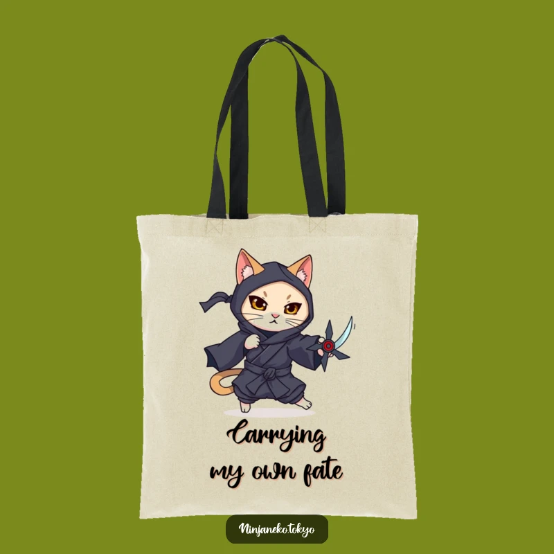 Funny Ninja Cat Dodge Tote Bag: Carry Your Essentials with Grace