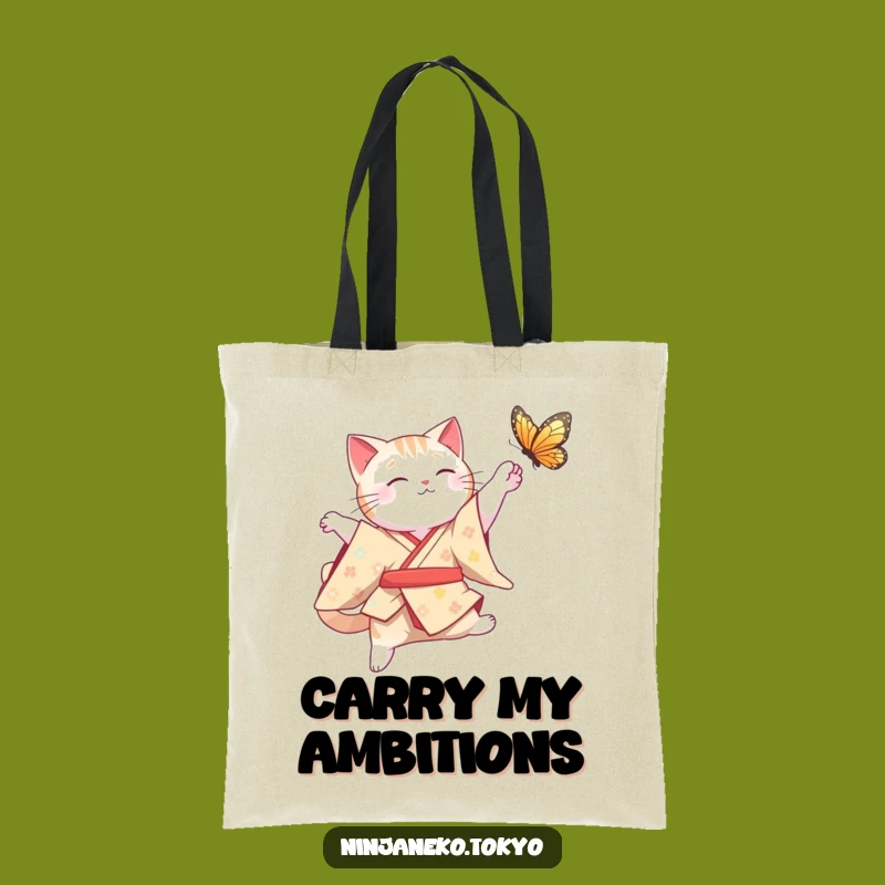 Funny Cat Kimono Leap Tote Bag: Carry Your Graceful Humor Gift