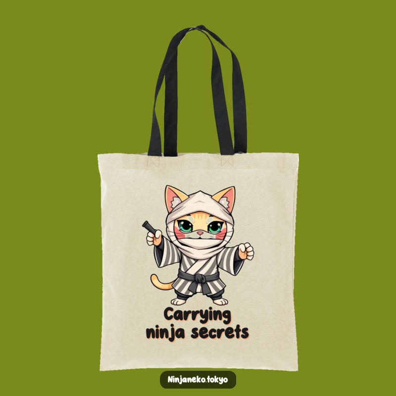 Funny Ninja Cat Kimono Tote Bag: Carry Your Fierce Humor Gift