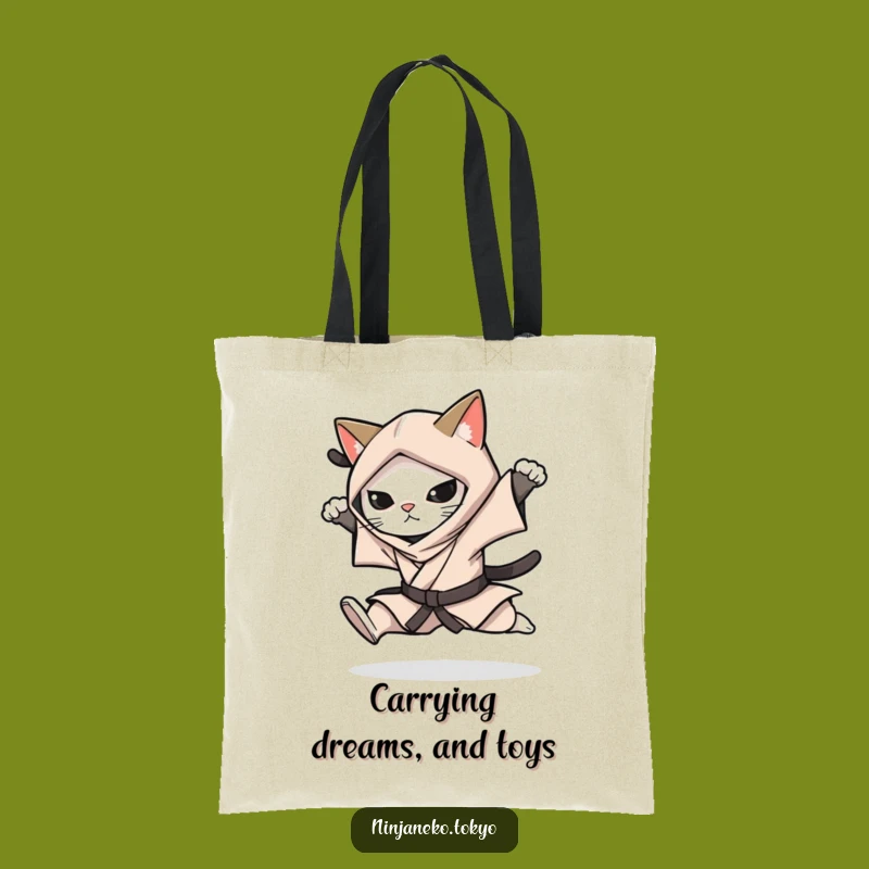 Funny Ninja Cat Leap Tote Bag: Carry Your Momentum in Style