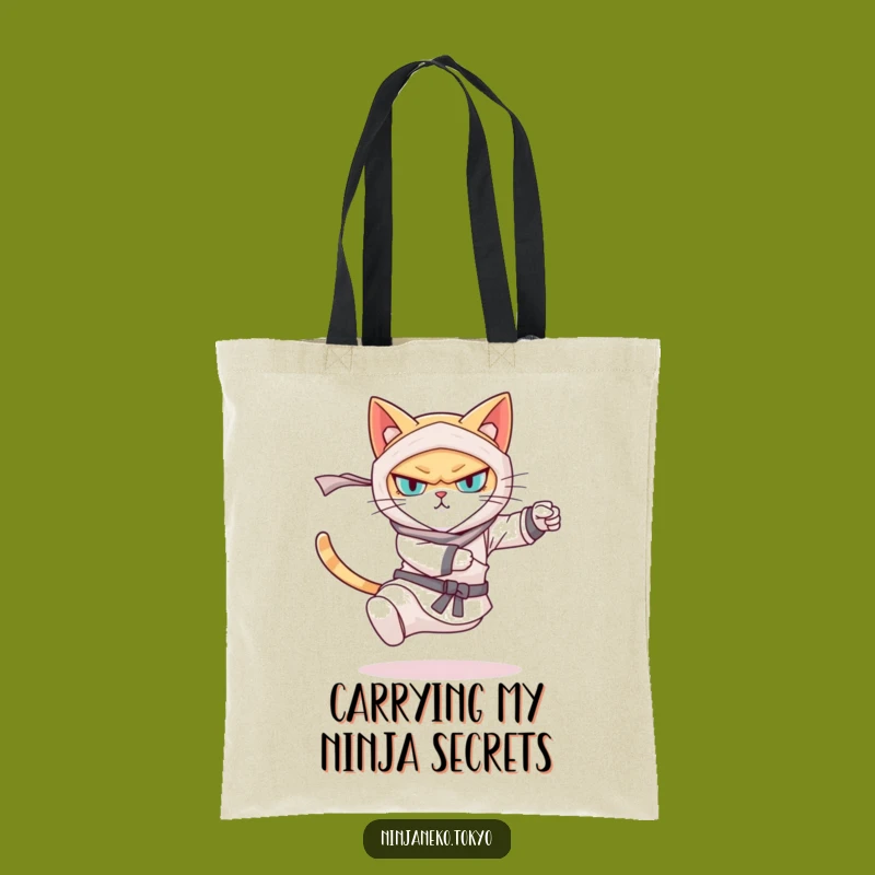 Funny Ninja Cat Tote Bag - Spacious and Hilarious Cat Shopping Bag